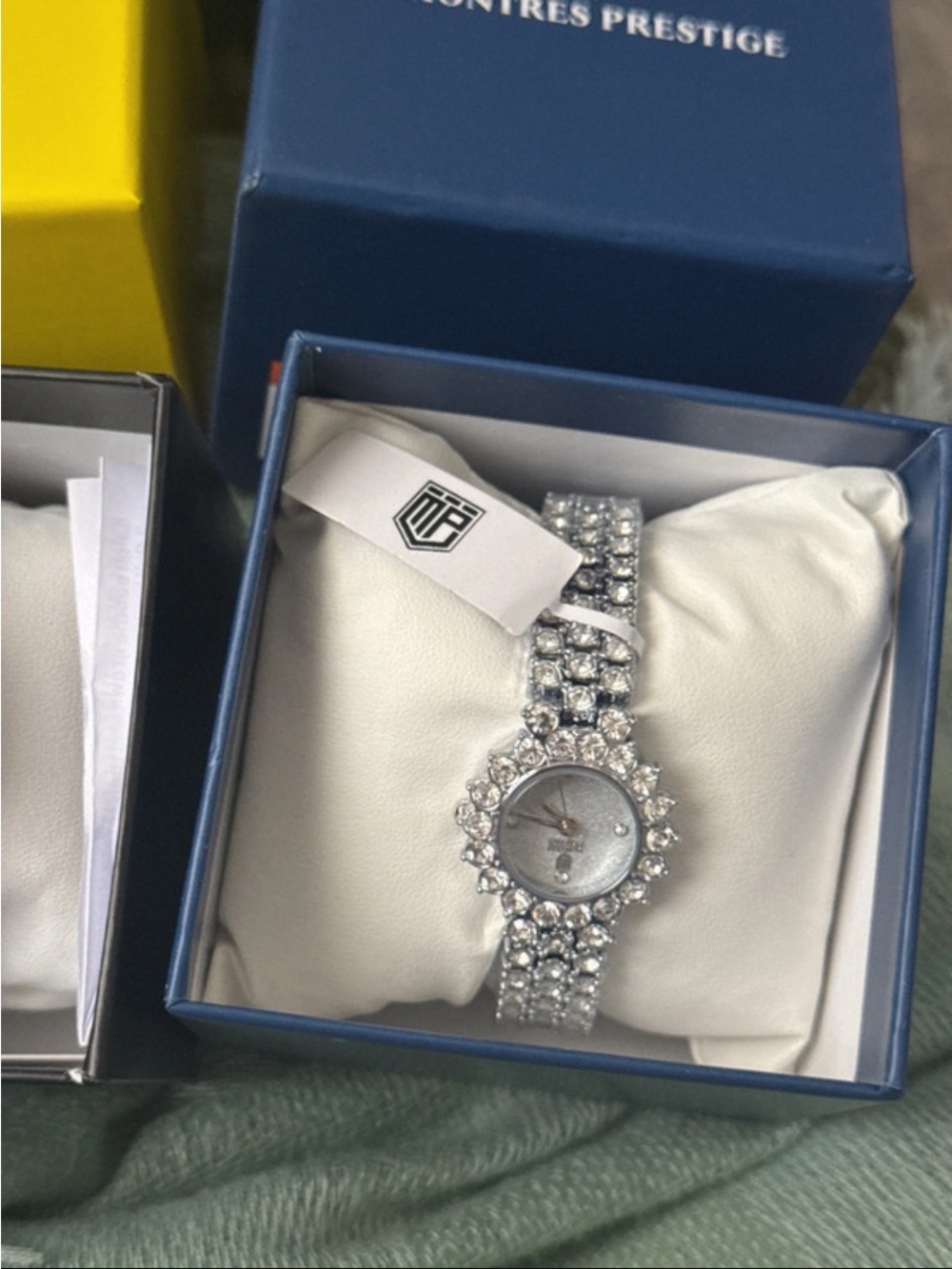 Crystal Pavé Silver Women's Bracelet Watch